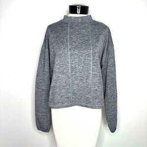 Zella Pullover Long Sleeve Shirt Top Gray Mock Athletic Leisure Oversized Tee M